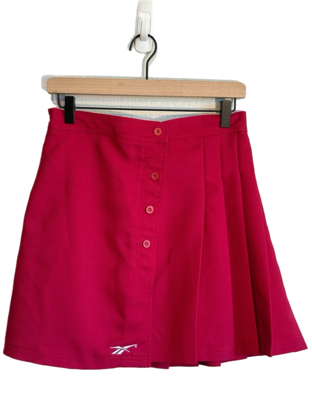 VTG 90’s Reebok Button-Front Pleated Wrap Tennis Skirt Mini Red 14